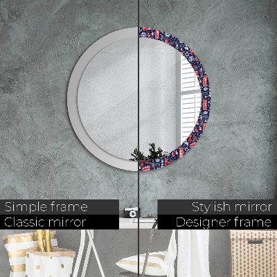 Miroir rond avec décoration Le symbole de londres