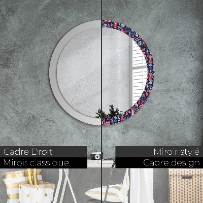 Miroir rond avec décoration Le symbole de londres