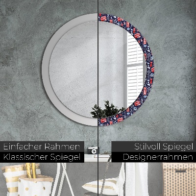 Miroir rond avec décoration Le symbole de londres