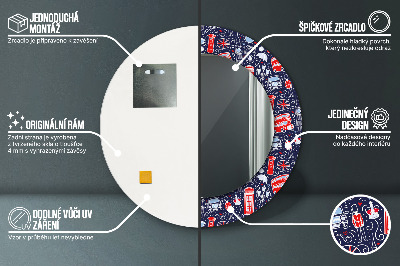 Miroir rond avec décoration Le symbole de londres