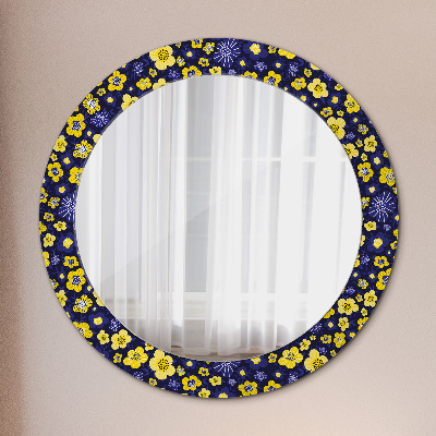 Miroir rond imprimé Douces petites fleurs