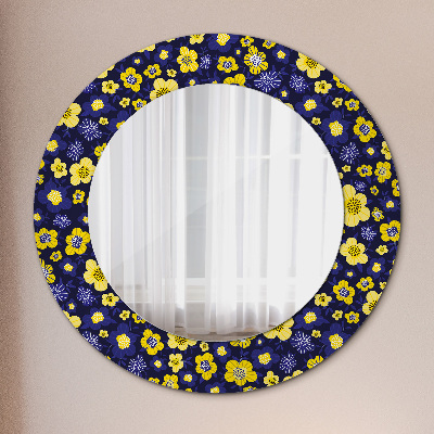 Miroir rond imprimé Douces petites fleurs