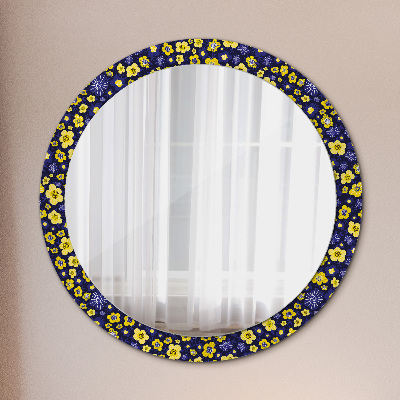 Miroir rond imprimé Douces petites fleurs