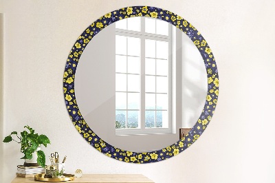 Miroir rond imprimé Douces petites fleurs