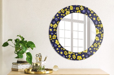 Miroir rond imprimé Douces petites fleurs