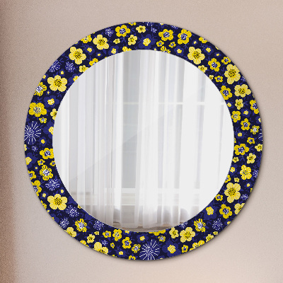 Miroir rond imprimé Douces petites fleurs