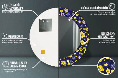 Miroir rond imprimé Douces petites fleurs