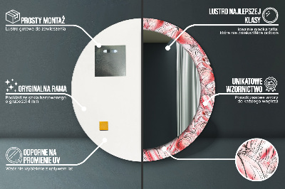 Miroir rond avec décoration Motif flamant rose