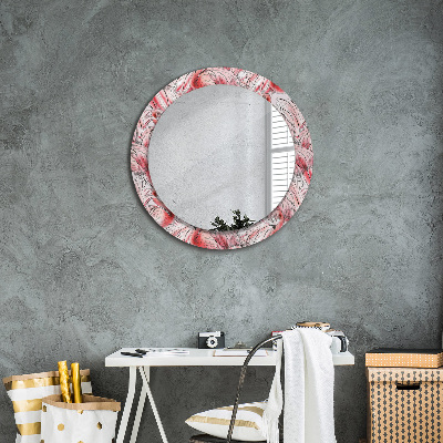 Miroir rond avec décoration Motif flamant rose