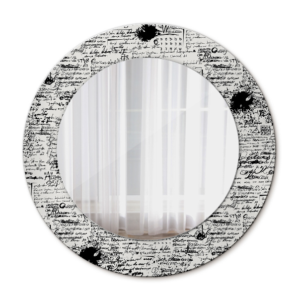 Miroir rond imprimé Motif de gribouillage