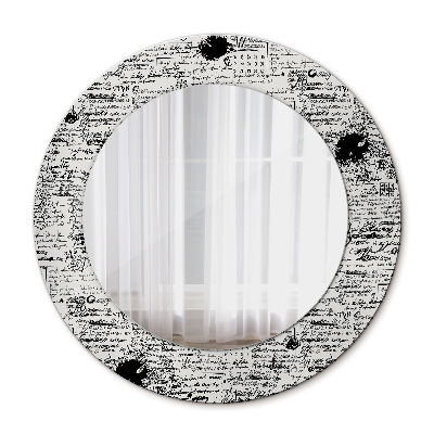 Miroir rond imprimé Motif de gribouillage