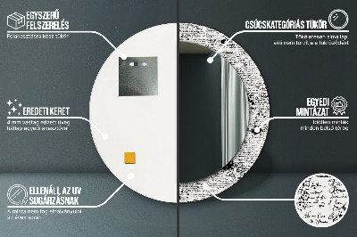 Miroir rond imprimé Motif de gribouillage