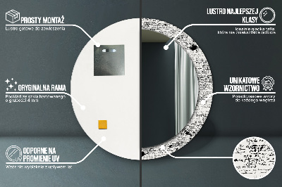 Miroir rond imprimé Motif de gribouillage