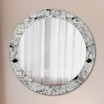 Miroir rond imprimé Motif de gribouillage