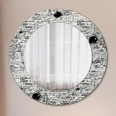 Miroir rond imprimé Motif de gribouillage