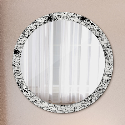 Miroir rond imprimé Motif de gribouillage