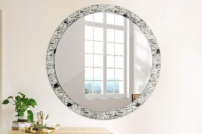 Miroir rond imprimé Motif de gribouillage