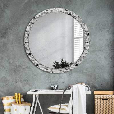 Miroir rond imprimé Motif de gribouillage