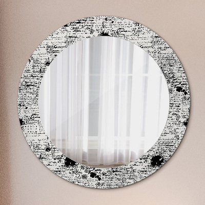 Miroir rond imprimé Motif de gribouillage