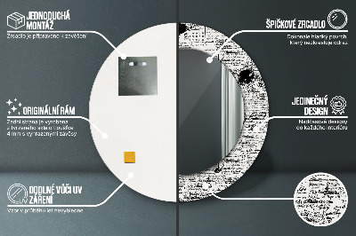 Miroir rond imprimé Motif de gribouillage