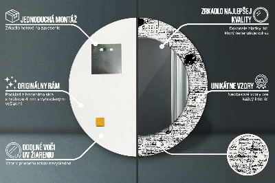 Miroir rond imprimé Motif de gribouillage