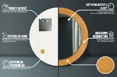 Miroir rond avec décoration Surface métallique