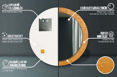 Miroir rond avec décoration Surface métallique