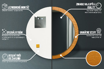 Miroir rond avec décoration Surface métallique