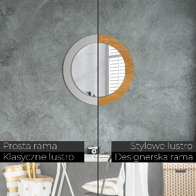Miroir rond avec décoration Surface métallique