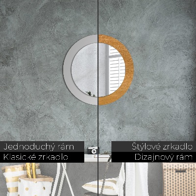 Miroir rond avec décoration Surface métallique