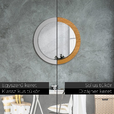 Miroir rond avec décoration Surface métallique