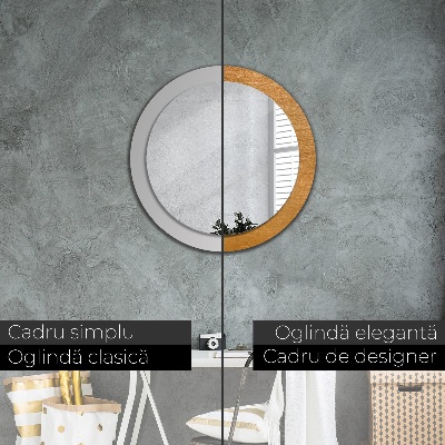 Miroir rond avec décoration Surface métallique