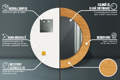 Miroir rond avec décoration Surface métallique