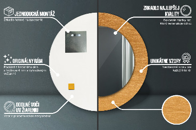 Miroir rond avec décoration Surface métallique