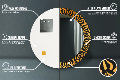 Miroir rond avec décoration Mandala doré