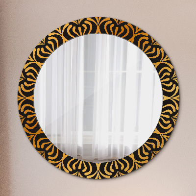 Miroir rond avec décoration Mandala doré