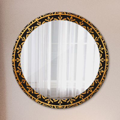 Miroir rond avec décoration Mandala doré