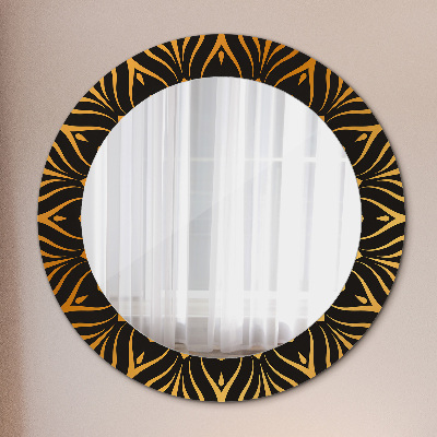 Miroir rond avec décoration Mandala doré