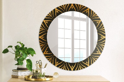 Miroir rond avec décoration Mandala doré
