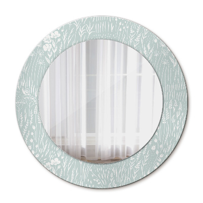 Miroir rond avec décoration Composition dessinée à la main