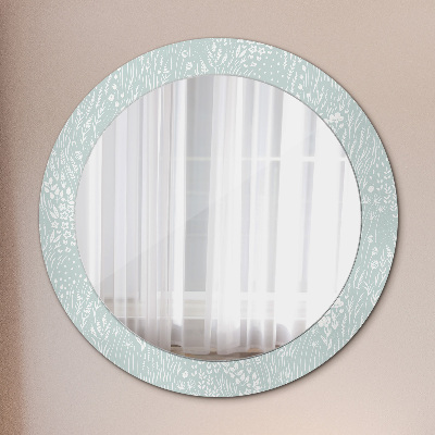 Miroir rond avec décoration Composition dessinée à la main