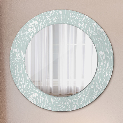Miroir rond avec décoration Composition dessinée à la main