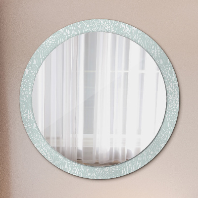 Miroir rond avec décoration Composition dessinée à la main