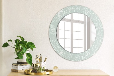 Miroir rond avec décoration Composition dessinée à la main