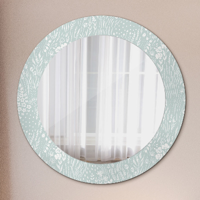 Miroir rond avec décoration Composition dessinée à la main
