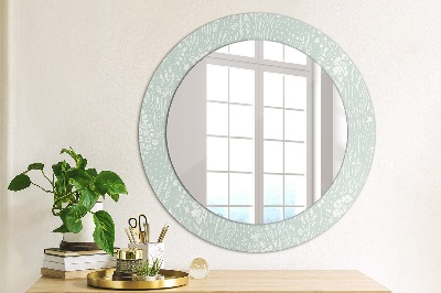 Miroir rond avec décoration Composition dessinée à la main