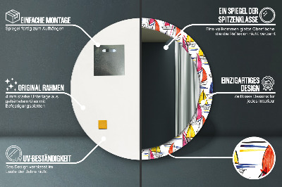 Miroir rond imprimé Un bateau sur le lac