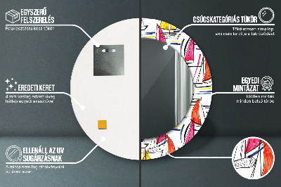 Miroir rond imprimé Un bateau sur le lac