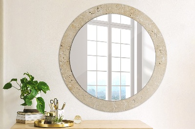 Miroir rond imprimé Pierre naturelle