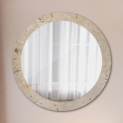 Miroir rond imprimé Pierre naturelle